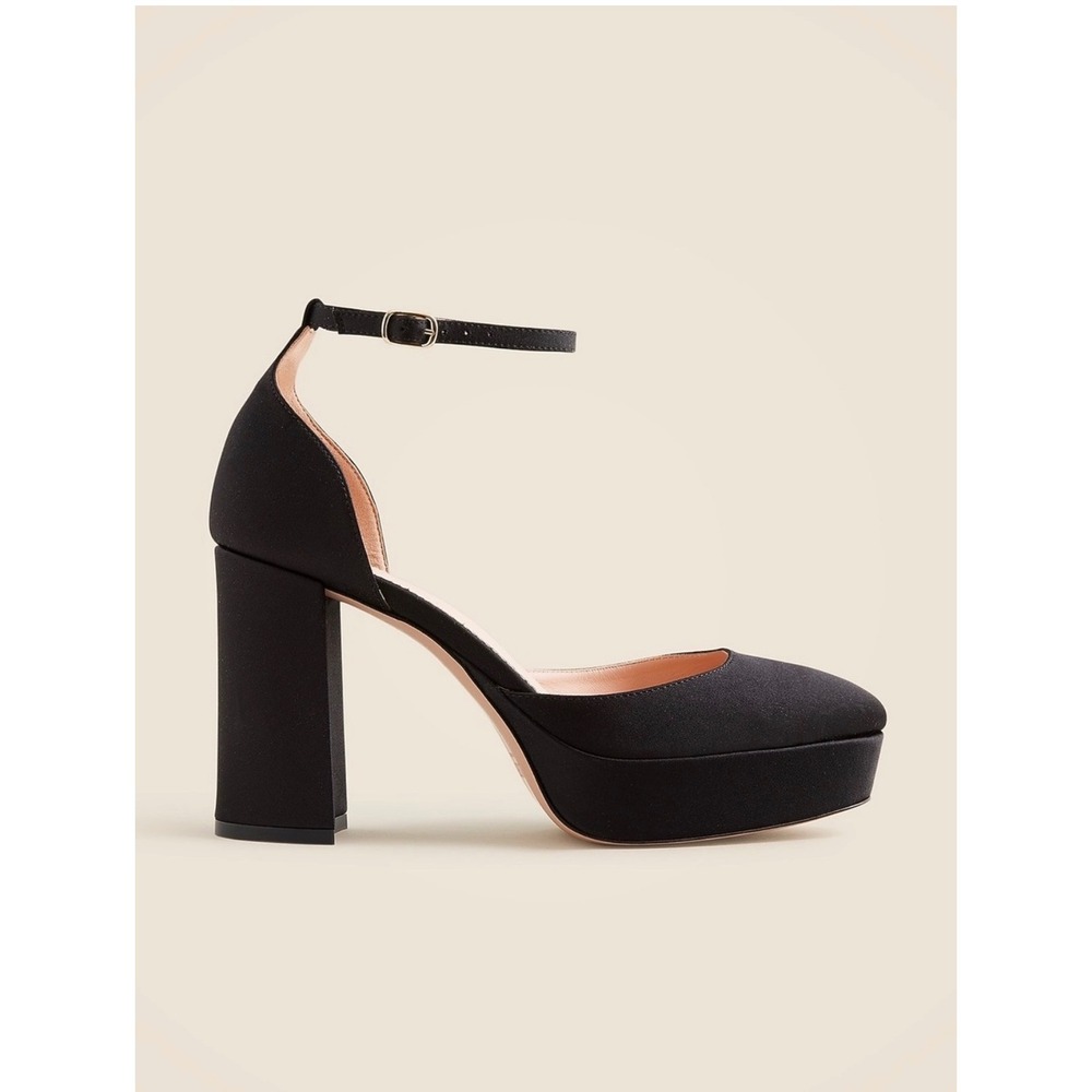 J.Crew Collection Maisie Made in Italy Black Platform Heels Size 9